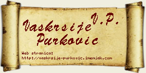 Vaskrsije Purković vizit kartica